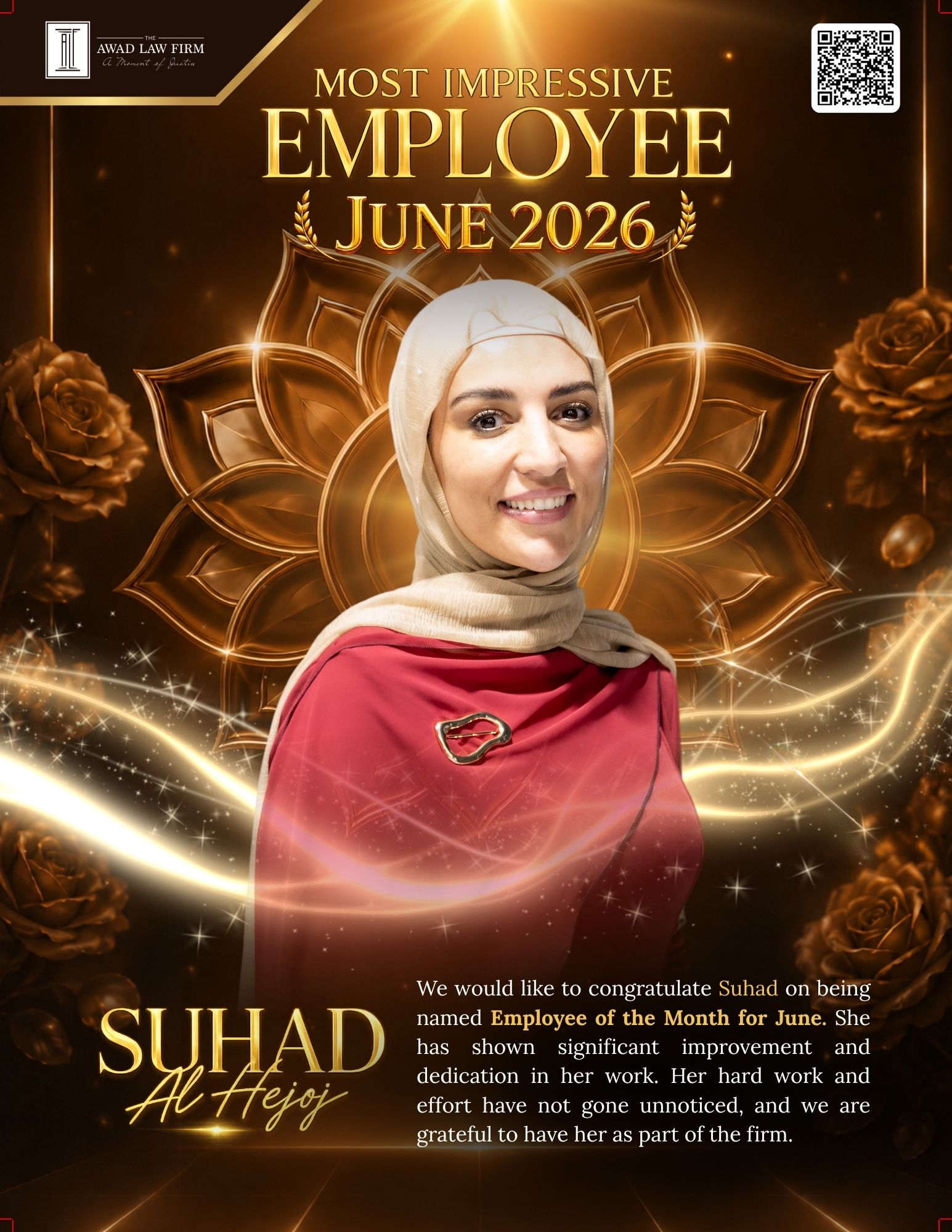 June 2026 Newsletter Cover featuring Suhad Al Hejaj